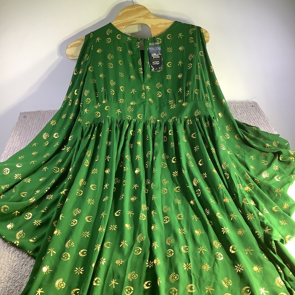 Disney Hocus Pocus Unique Vintage Green Celestial‎ Cold Shoulder Dress 2X NWT